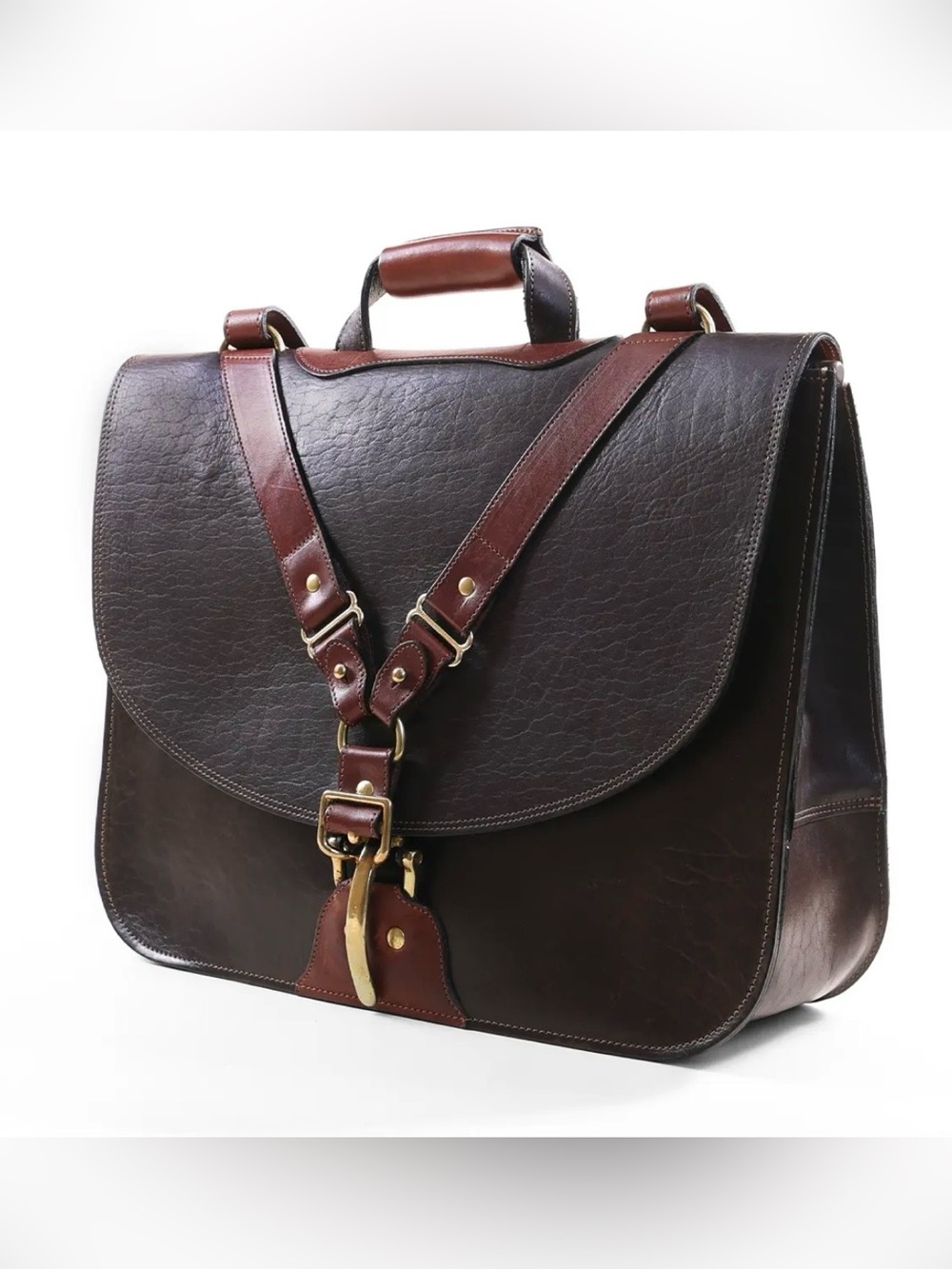 No. 41 Commander Briefcase - American Buffalo Leather (Brown)
